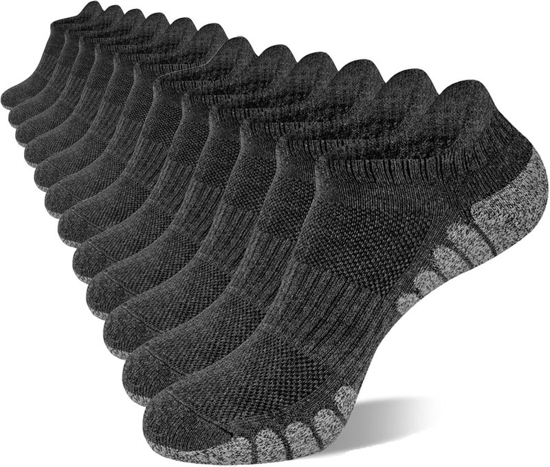 Darller Mens Ankle Athletic Running Socks Low Cut Sports Cushioned Socks for Men 6 Pairs - Image 1